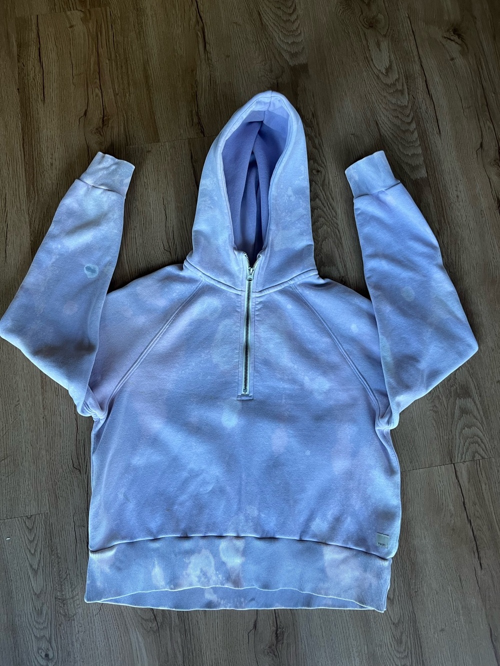Vuori Custom Hand Tie-Dyed Halo Half Zip Hoodie DreamKnit Lavender Small